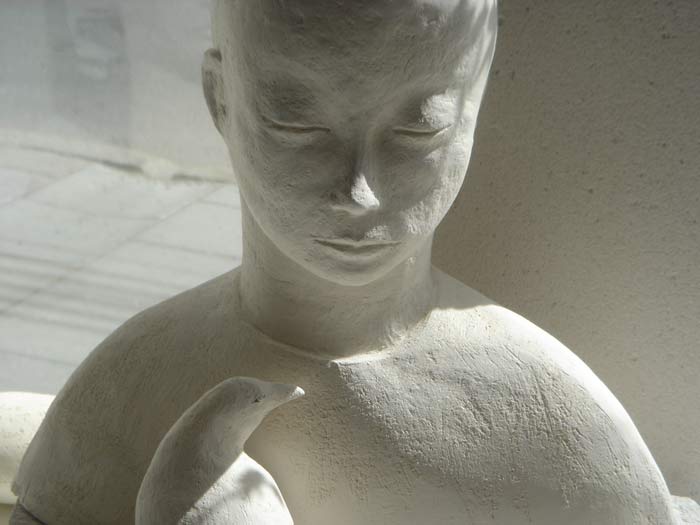 Boy with bird, stoneware, 2007 