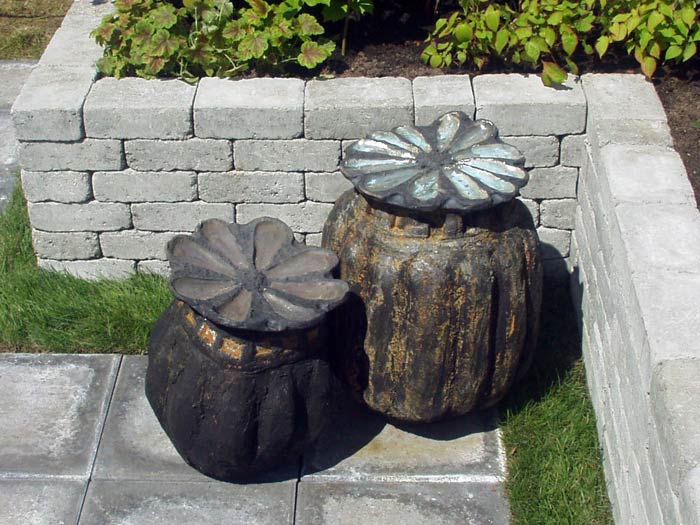 Papaver somniferum, concrete and Raku